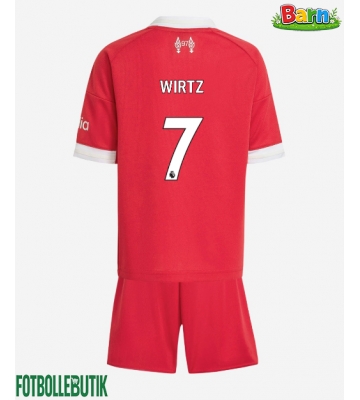 Liverpool Florian Wirtz #7 Hemmaställ Barn 2025-26 Kortärmad (+ Korta byxor)